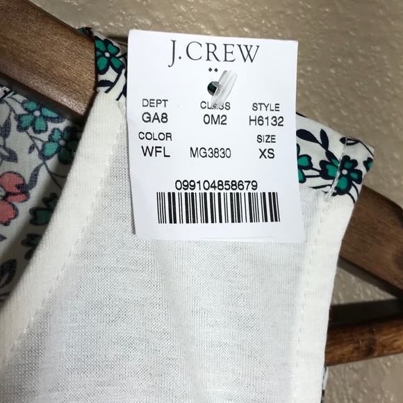 J Crew Tank w Floral Back NWT   B - Picture 4 of 6